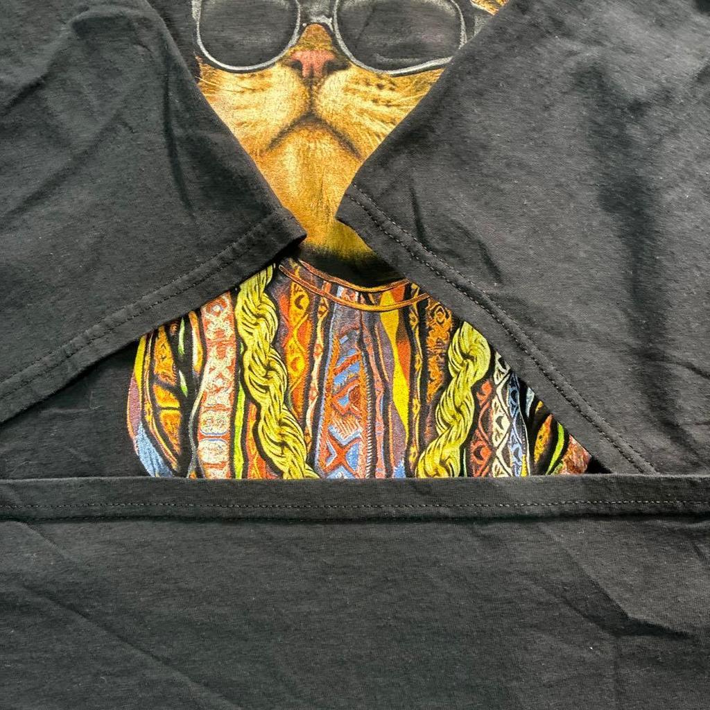 [USED] 7TSM2BIG PAW PAW Rap T-shirt Cat Animal Used