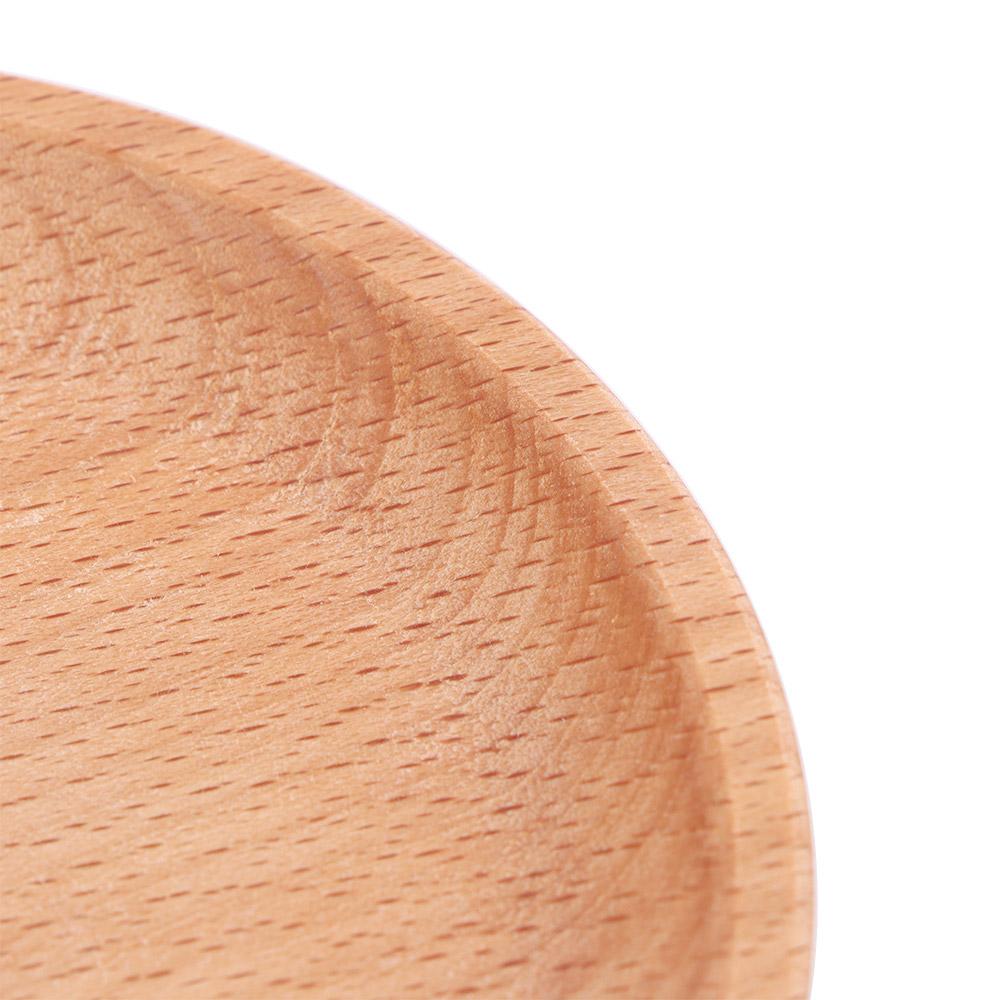 Beech Wood 1pc Holder Dish Cake Snack Serving Tray Dessert Plates Dinner Plate Tableware