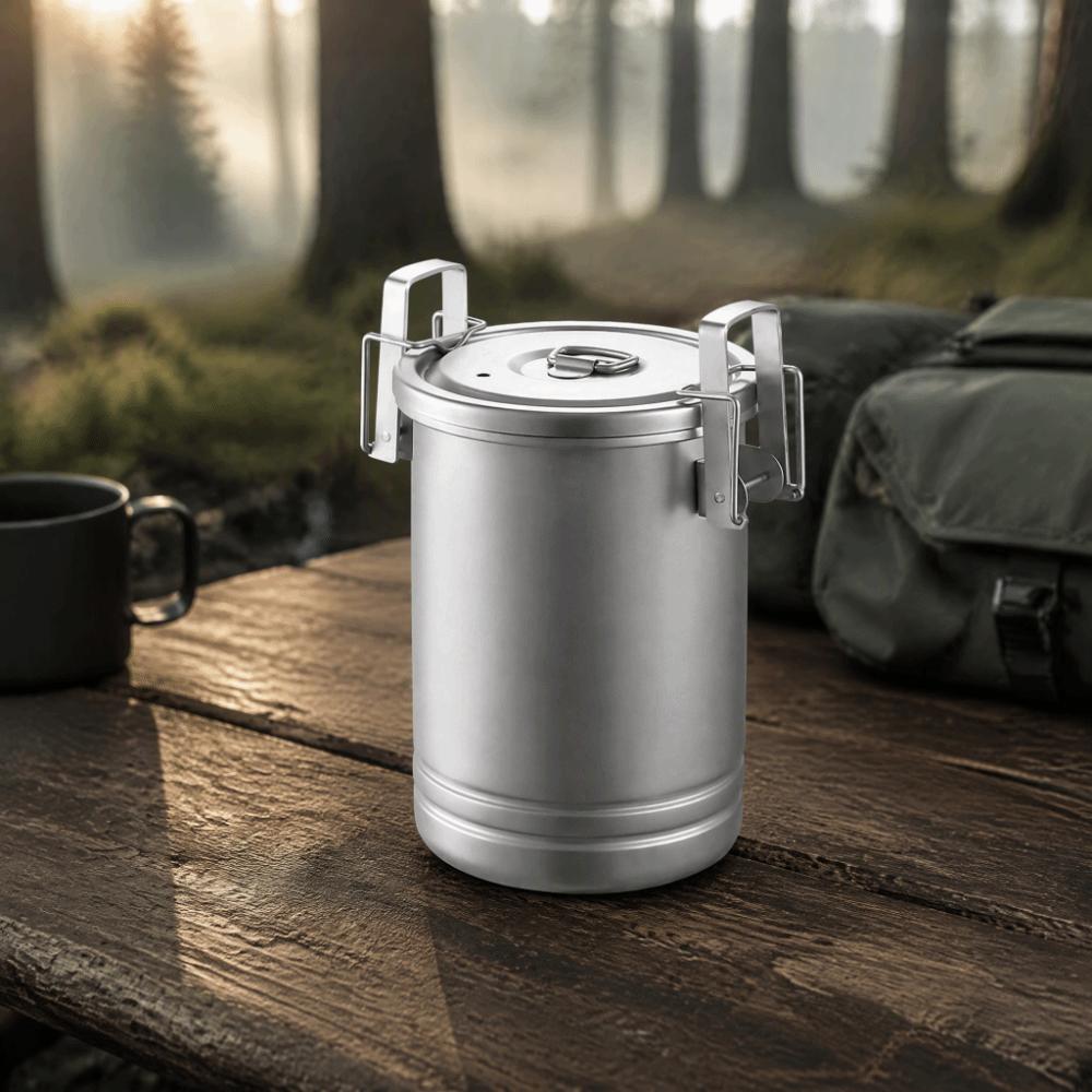 With Lid Outdoor Cooking Pot Steamer Function 304 Stainless Steel Canister  Hiking