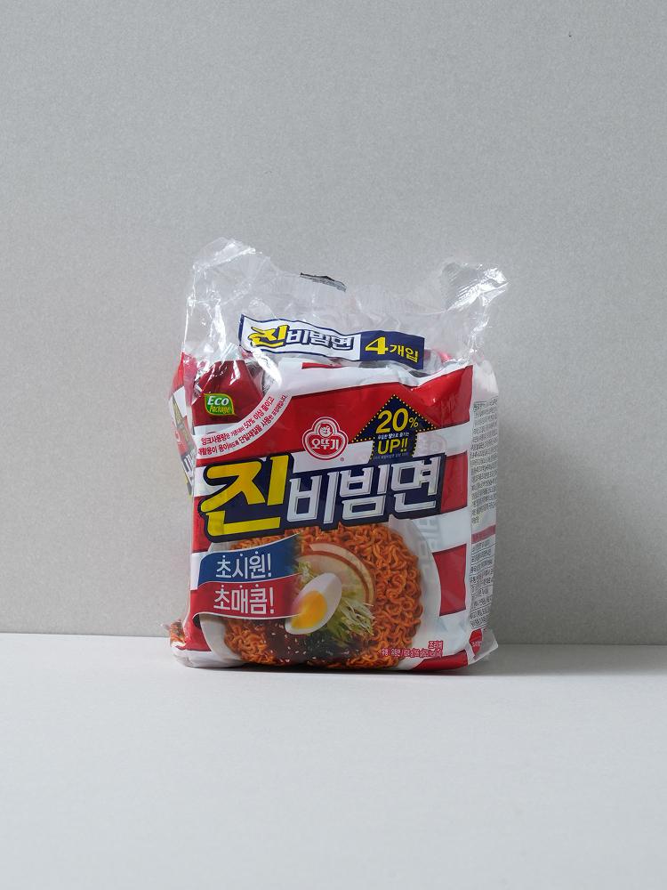 Ottogi Jin Bibim-myeon Spicy Cold Noodle Multi-pack (4 x 156g) 1ea