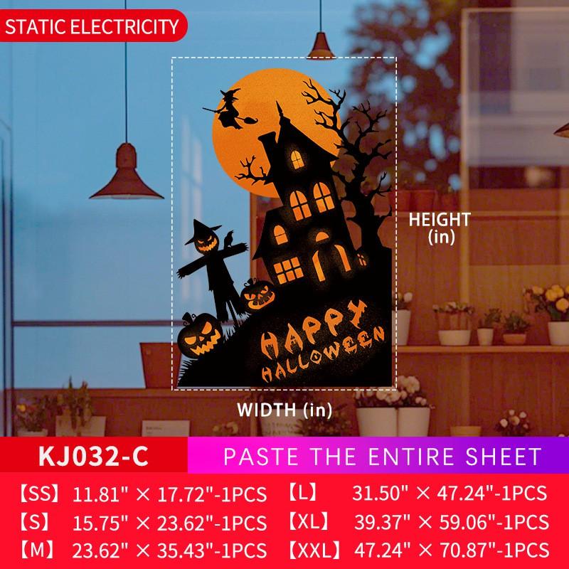 Halloween Horror Sticker Bloody Pumpkin Pendant Static Cling Window Decal Spider Web Decor Home Party