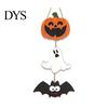 Indoor Party Atmosphere Sign Halloween Wooden Hanging Ornament, Jack-o'-Lantern Ghost Bat 3-Tier String Door Hanger, Cute Easy Install Hemp Rope Wood