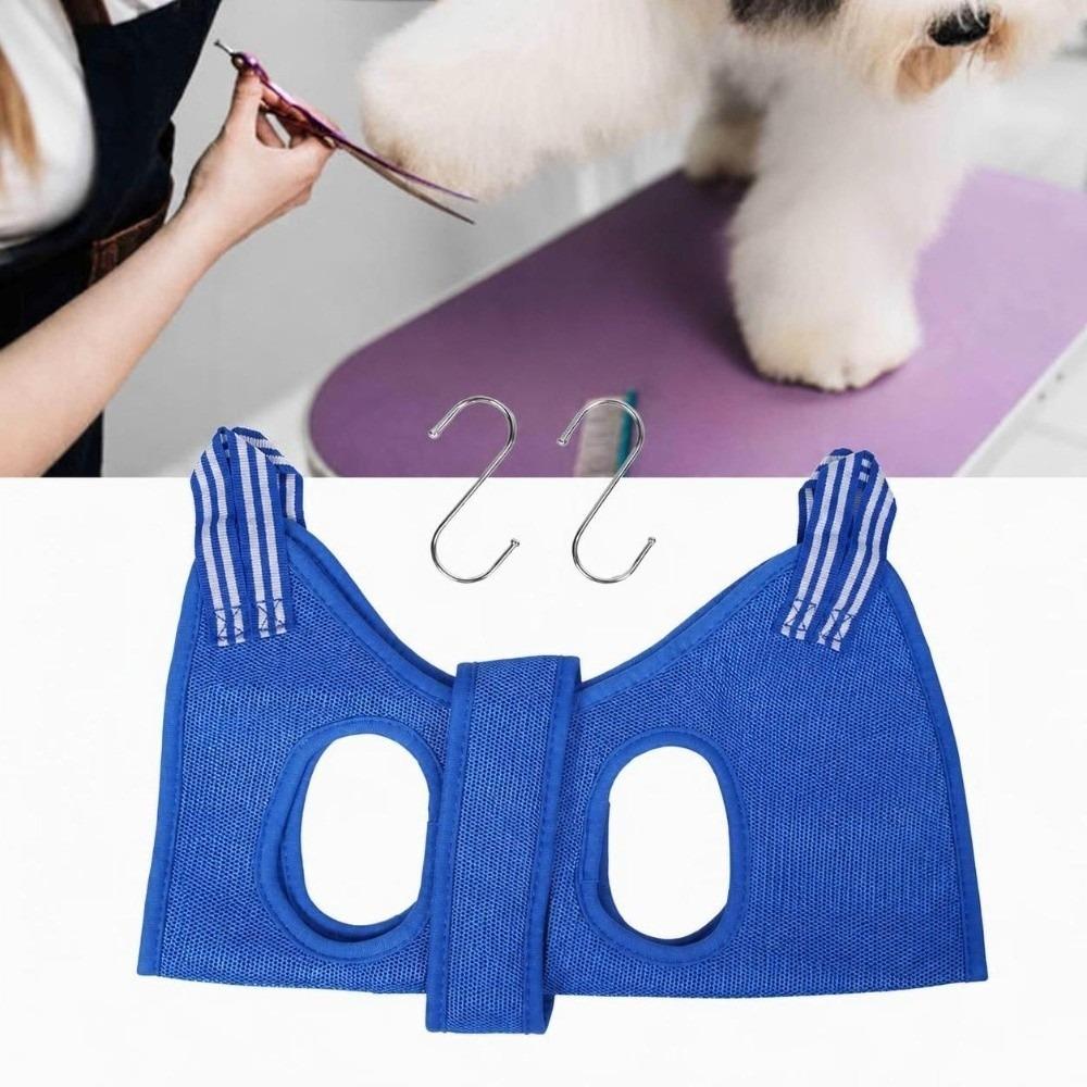 Breathable Mesh Pet Nail Trimming Sling Adjustable Strap Cat Dog Grooming Helper  Pet Bath Care