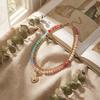 Colorful Dopamine Beaded Layered Necklace For Women Boho Heart Pendant OT Buckle Cuban Chain Chunky Choker Party Holiday Jewelry