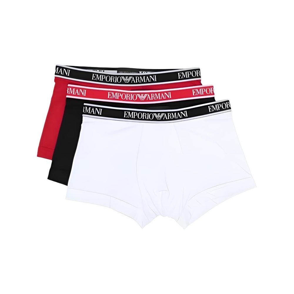 Emporio Armani Мужские боксеры с однотонным поясом и принтом в виде букв, 3 шт., нижнее белье, SS23, 111357-3F717-10010 M
