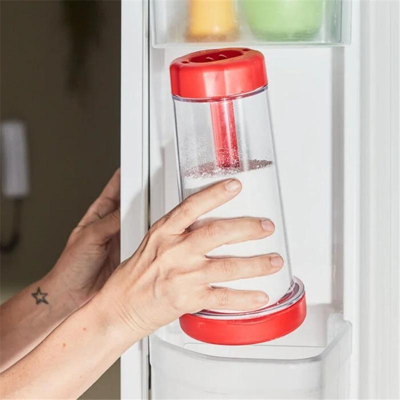 Rotary Plastic Flour Sifter Handheld Semi-Automatic Flour Mixer Home Baking Tools Rotary Flour Sifter with Lid Kitchen Gadgets