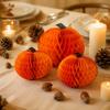 Halloween Pumpkin Decorations 3 Pcs Paper Honeycomb Centerpieces for Tables, 3D Festive Holiday Hanging Party Thanksgiving Fall Festival
