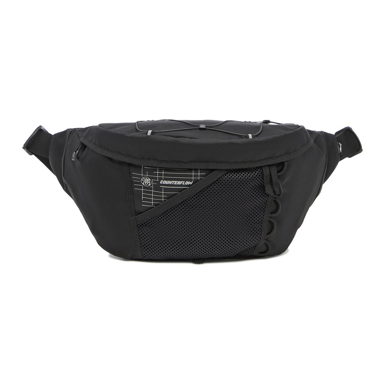 Li Ning CF Reflective Versatile Nylon Shoulder Bag Unisex Shoulder Bag Black ABDU173-1 Black