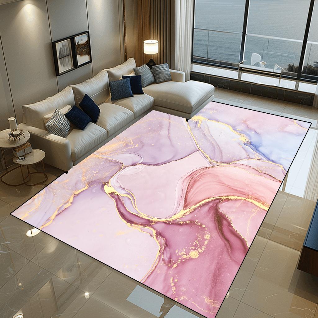 Moderner abstrakter Spritzfarben-Teppich Wohnzimmer Licht Luxus Heimdekor Teppich Rutschfest Schlafzimmer Ankleidezimmer Teppiche Waschbare Fußmatte