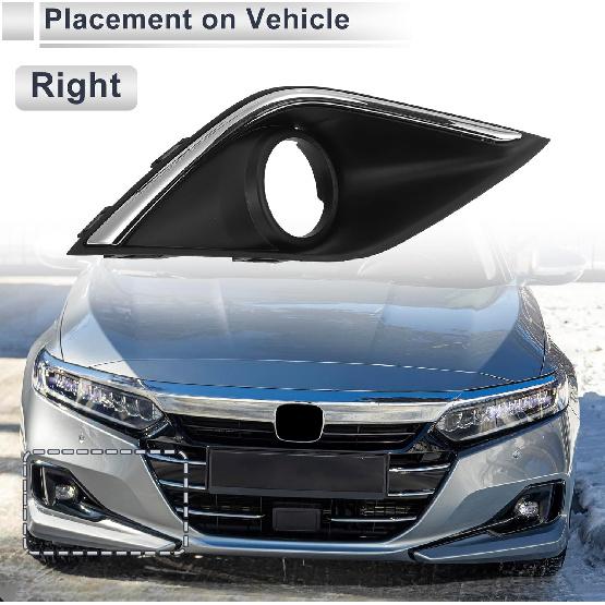 Front Right Fog Light Grill for Mitsubishi Outlander 2016-2019 Front Lower Bumper Fog Light Cover Inserts ABS 1 Pc