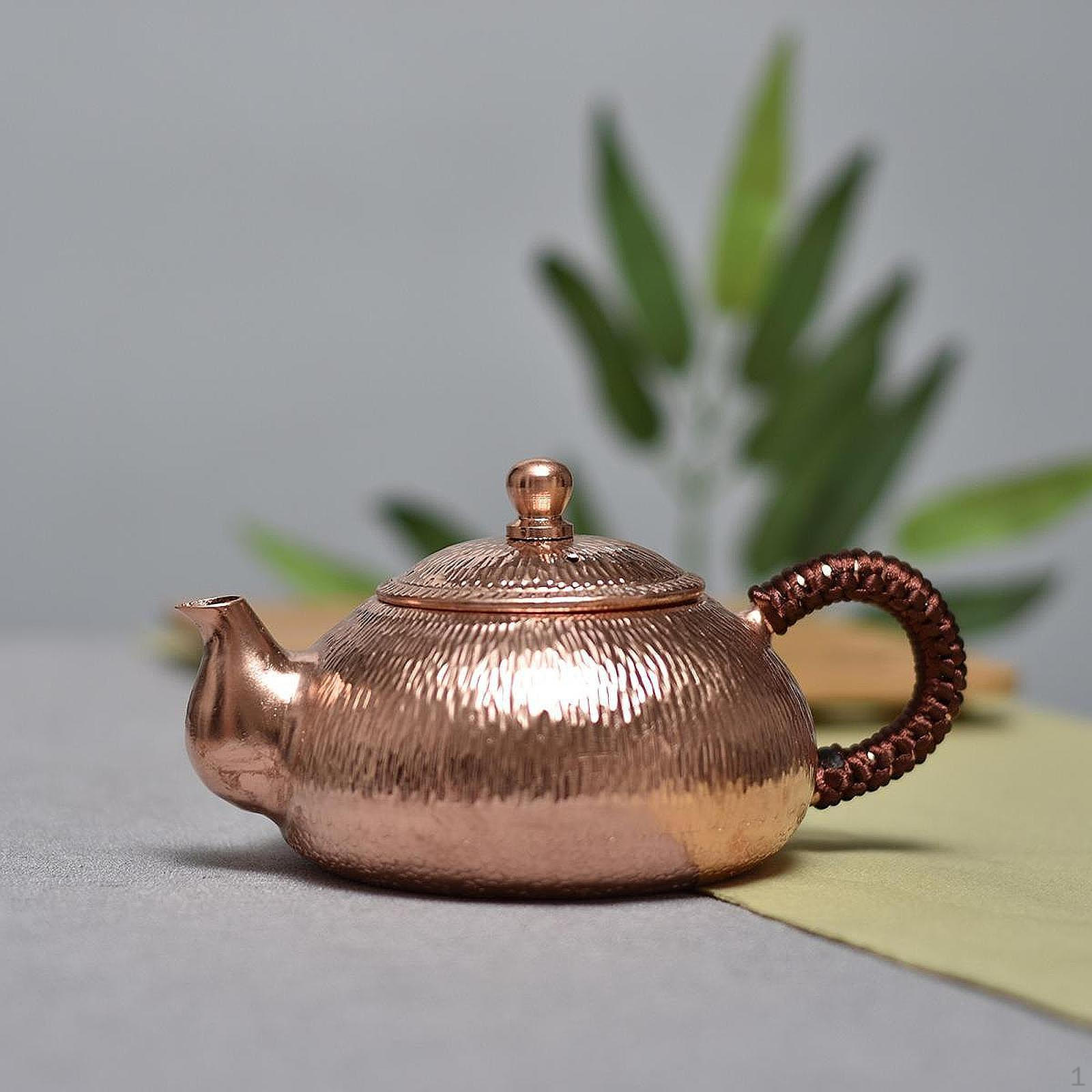 

350ml Copper Kettle Multiuse Tea Maker Wrapped Handle Teawear Water for Home Picnic C