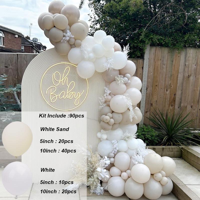 Weiß Beige Ballon Girlande Bogen Set Baby Shower Junge Mädchen Geburtstagsfeier Dekoration Rustikale Hochzeit Verlobung Zubehör Taufe