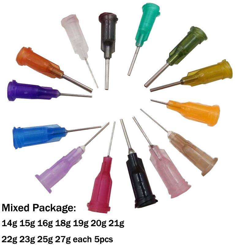 

50 шт. 12 мм прецизионные наконечники дозатор жидкости шприц иглы наконечники 304 14G -30G калибр наконечники дозирование клея