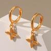 Copper Plated 18k Gold Cross Micro Inlaid Zircon Fashion Earrings For Women