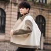 Splicing Double-sided Woolen Coat Short Men's Winter High-end Woolen Business Casual Jacket