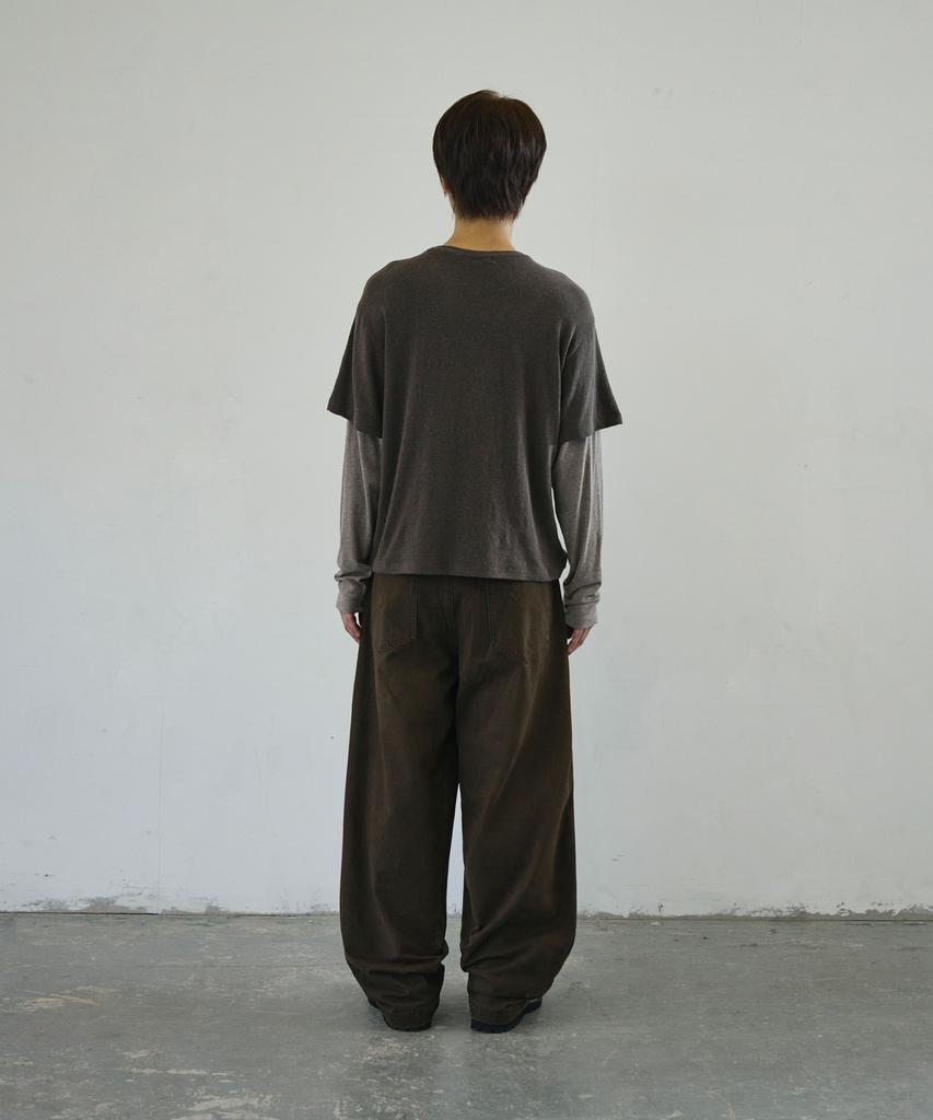 Seukeulaeteulpigsel Vtg Fade Dart Curved Line Cotton Pants [Brown]