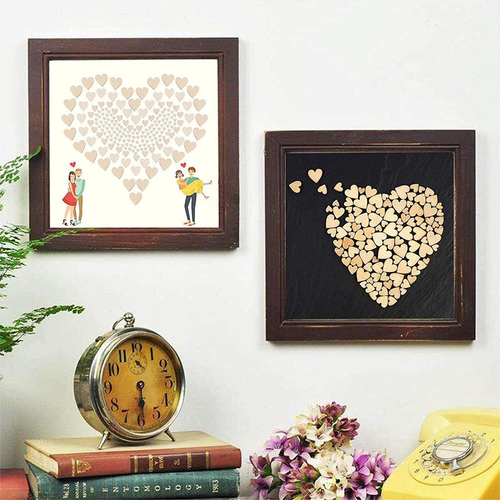 50/100/200Pcs Unfinished Wooden Hearts for Crafts 1-6cm Heart Blank Wood Ornaments Birthday Wedding Party Christmas Decor