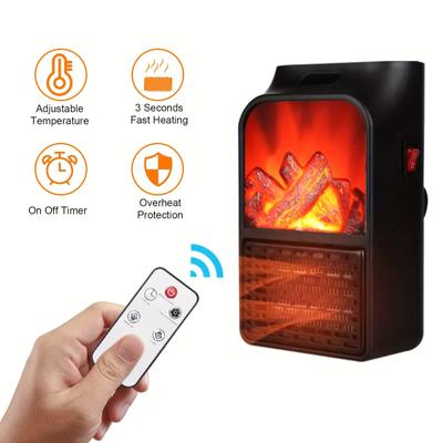 Small Space Heater - PTC Ceramic Heating Element Adjustable Thermostat - Wall Outlet Electric Heater - For Office, Bedroom, Bathroom - Perfect Gift