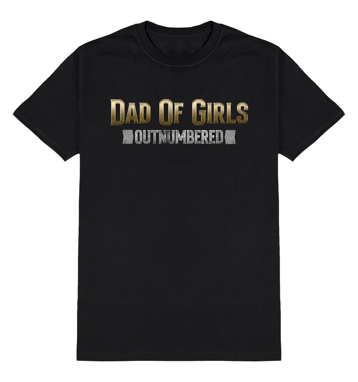 Dad Of Girls Outnumbered T-Shirt Mens Womens Tees Top Mens Funny Christmas Gift From Daughters Tee S