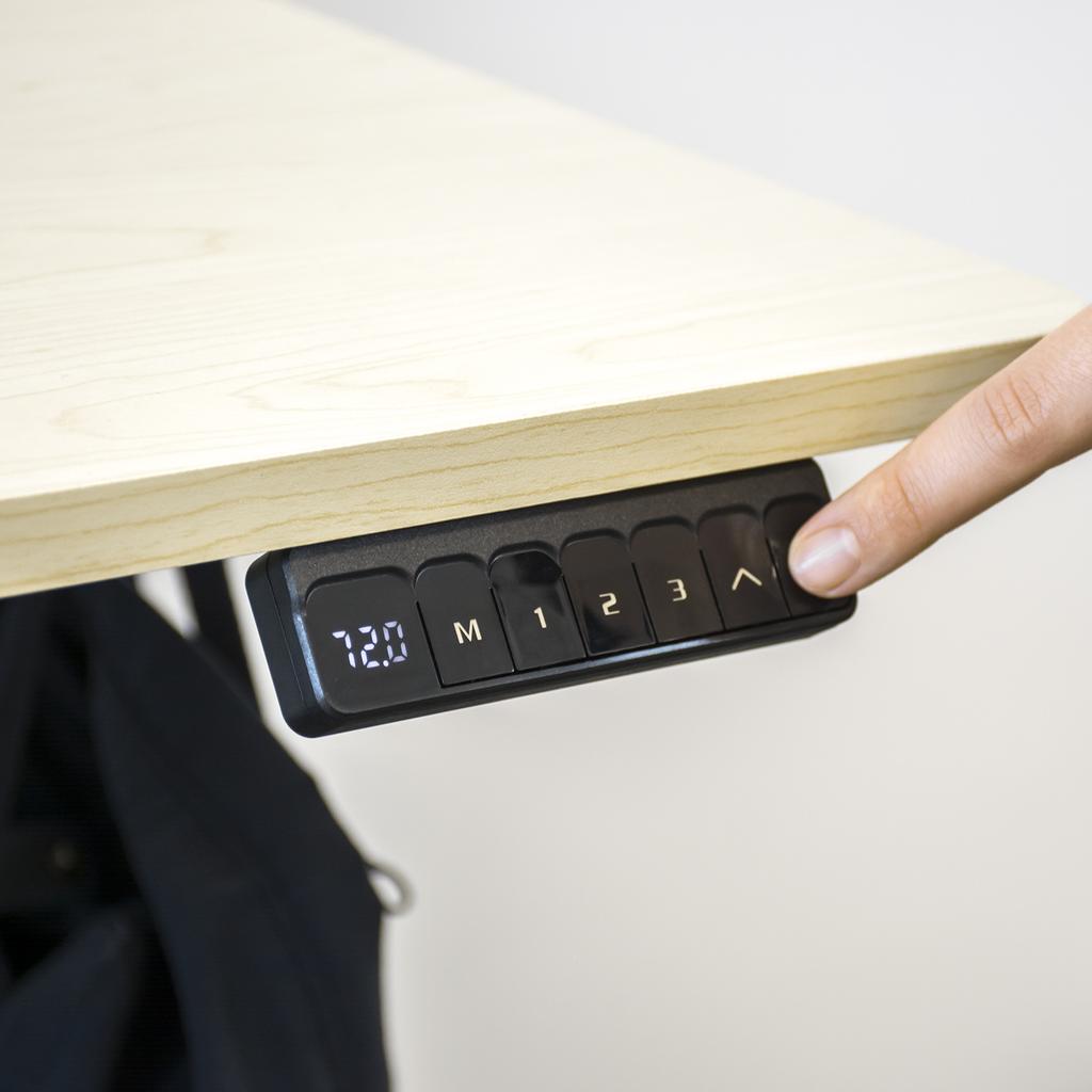 Electric adjustable automatic high standing desk 120x60 beige