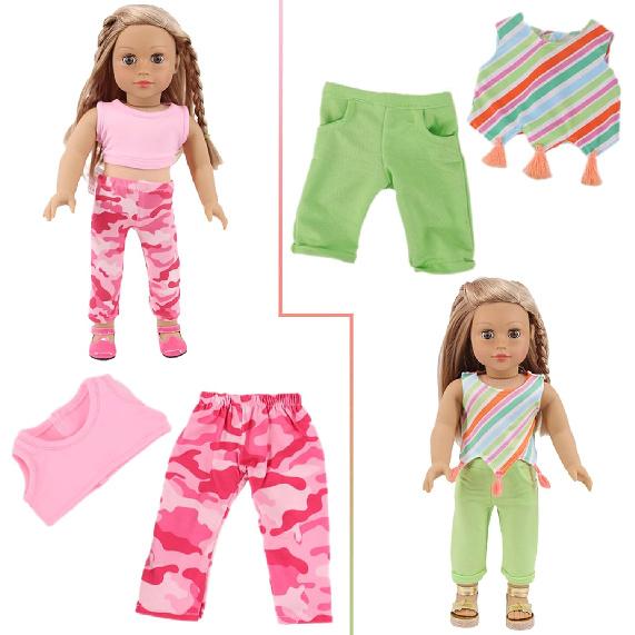 UNICORN ELEMENT 10 Sets American Doll Clothes 18 Inch Doll Clothes and Accessories for 18 Inch Doll Doll Clothing Outfits Dress Fit for 18 Inch Girl