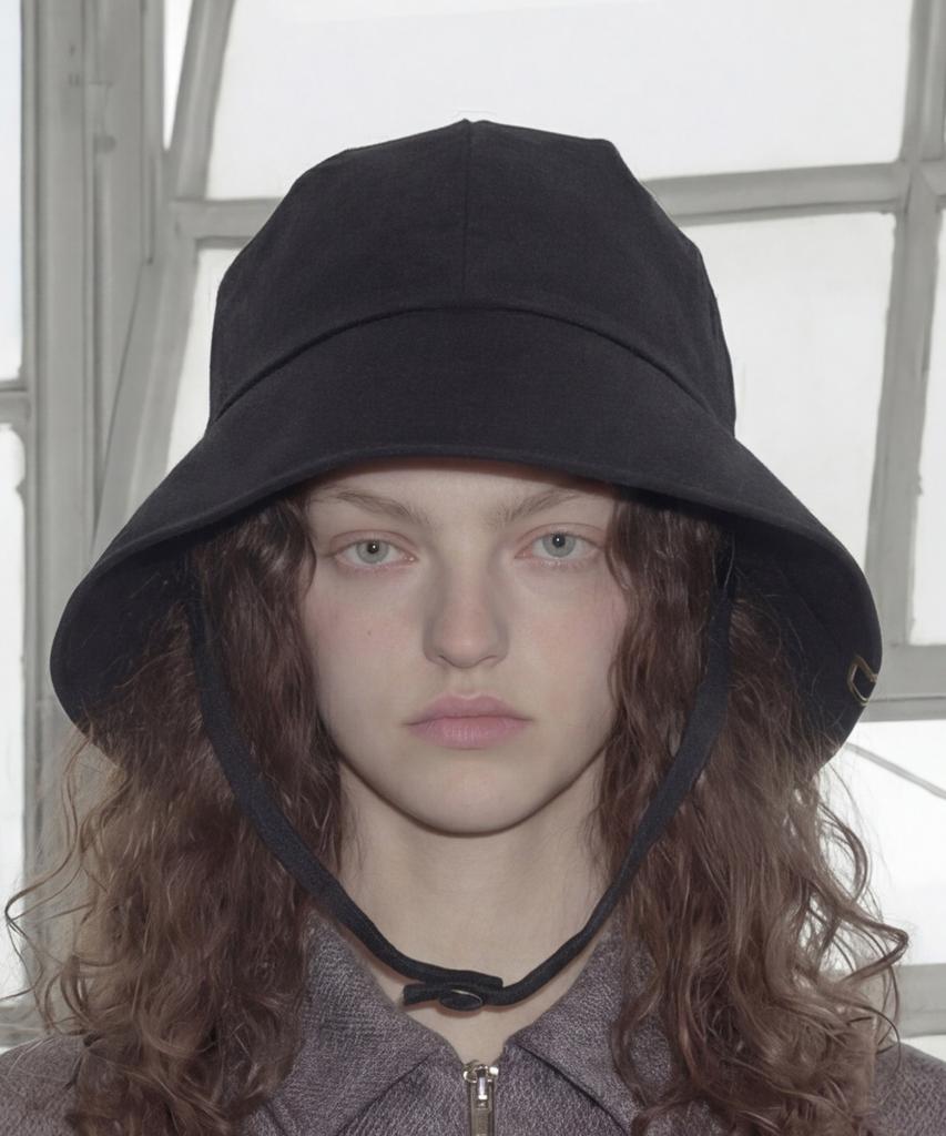Eondeokeonteulolseutyudio Detachable Strap Cotton Bucket Hat Strap Bucket / D Bio / Black