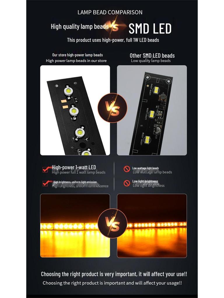 Car Suction Cup LED Strobe Light - Windshield Front/Rear Flash Warning Light