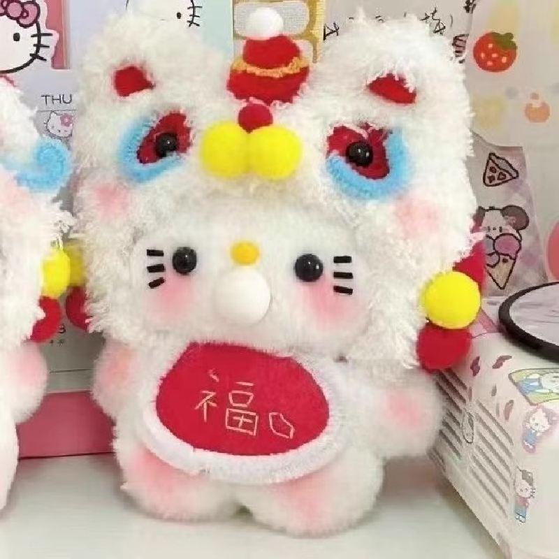 

Очаровательный набор материалов для DIY для короткого плюшевого котенка, танцующего льва, который пищит и пускает пузыри Hello Kitty