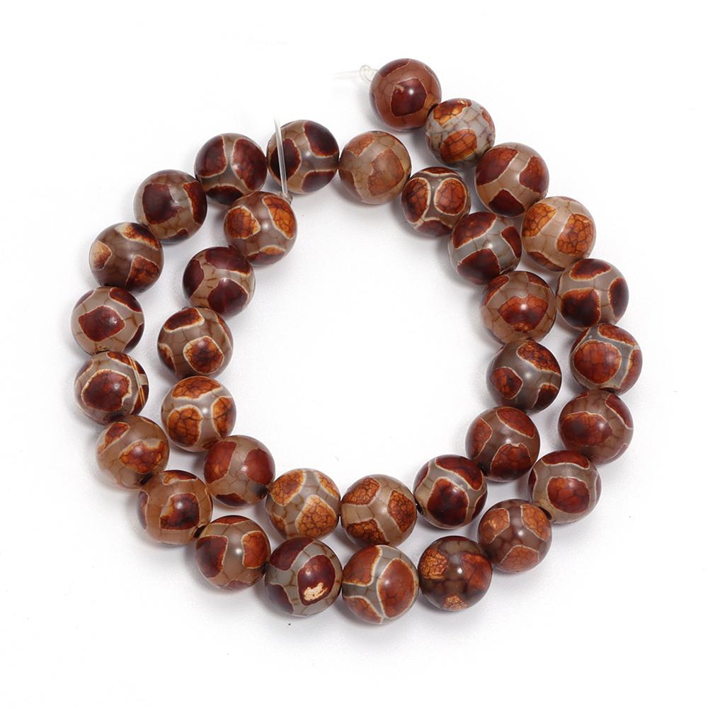 8/10mm Natursteinperlen Vintage DZI Achat Rund Lose Abstandshalterperle für Schmuckherstellung DIY Armbänder Halsketten Zubehör