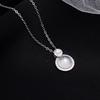 S925 pure silver natural chalcedony necklace, exquisite elegance, diamond-studded round pendant, light luxury, high-end versatile necklace