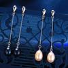 HENGSHENG Black Pearl Set 4 Colors Real Freshwater Pearl Jewelry Set For Women,Pendant Earrings With 925 Silver Jewelry