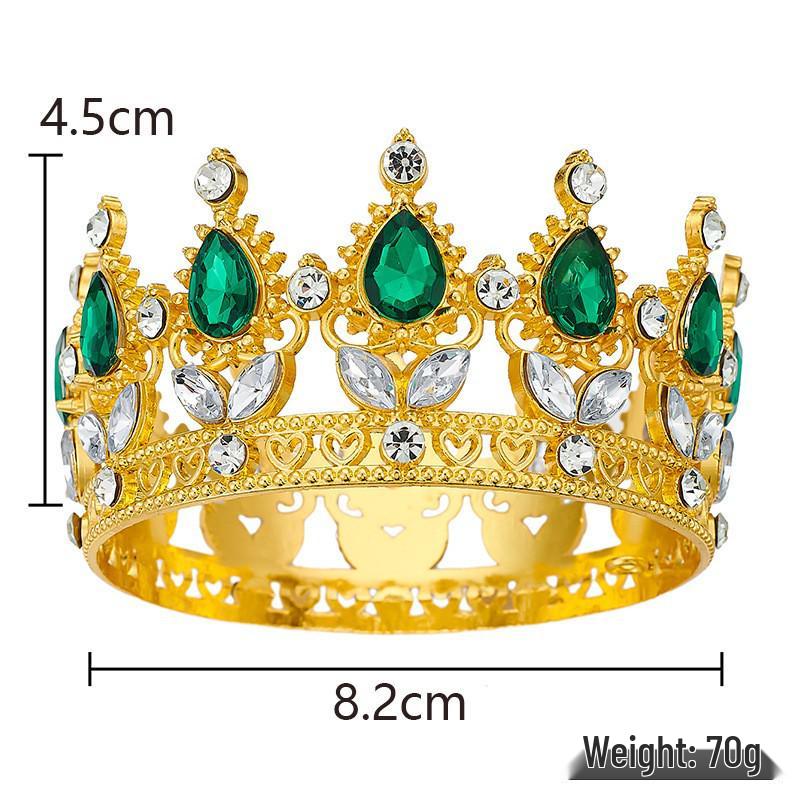 Baroque European Royal Crown: Round Alloy Headdress for 18th Birthday or Coming-of-Age Ceremony - Queen Style Headband