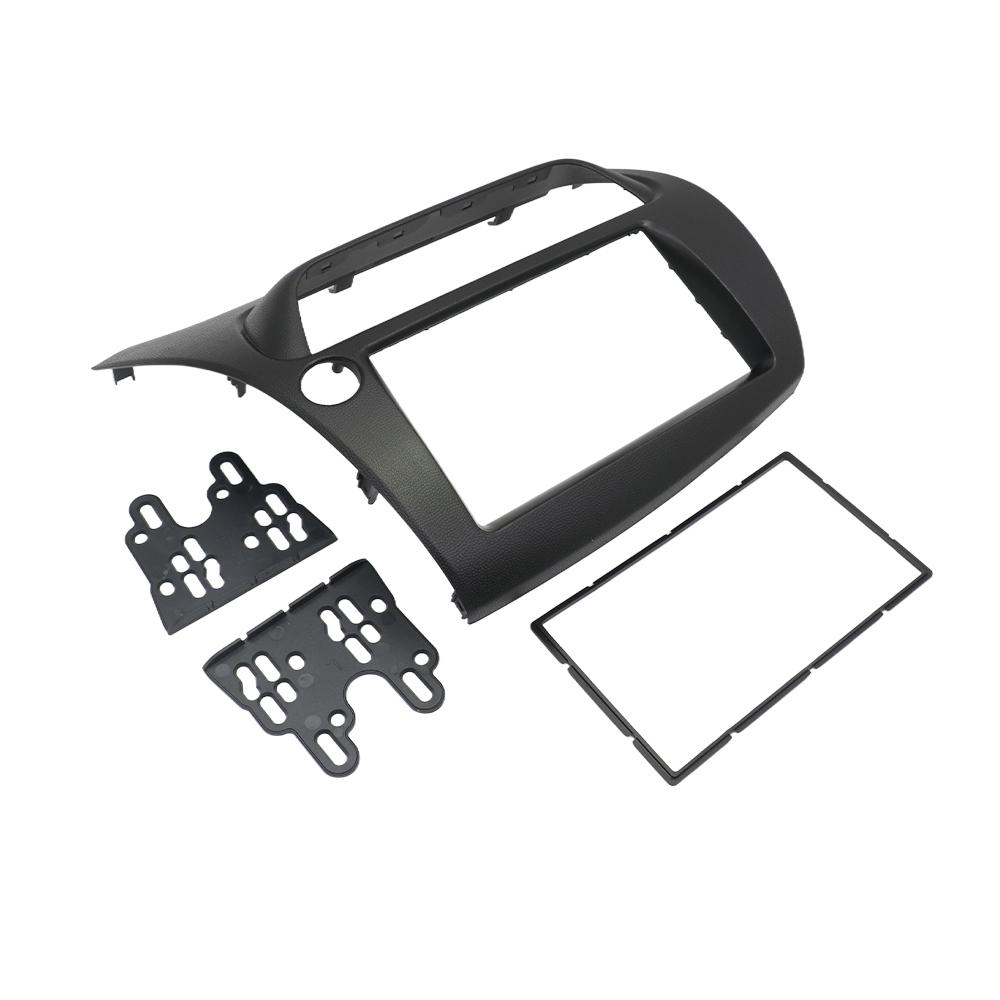 For Honda Civic Double Din Fascia Radio Dvd Stereo Cd Panel Dash Mounting Installation Trim Kit Face Frame Bezel with Wire Harne