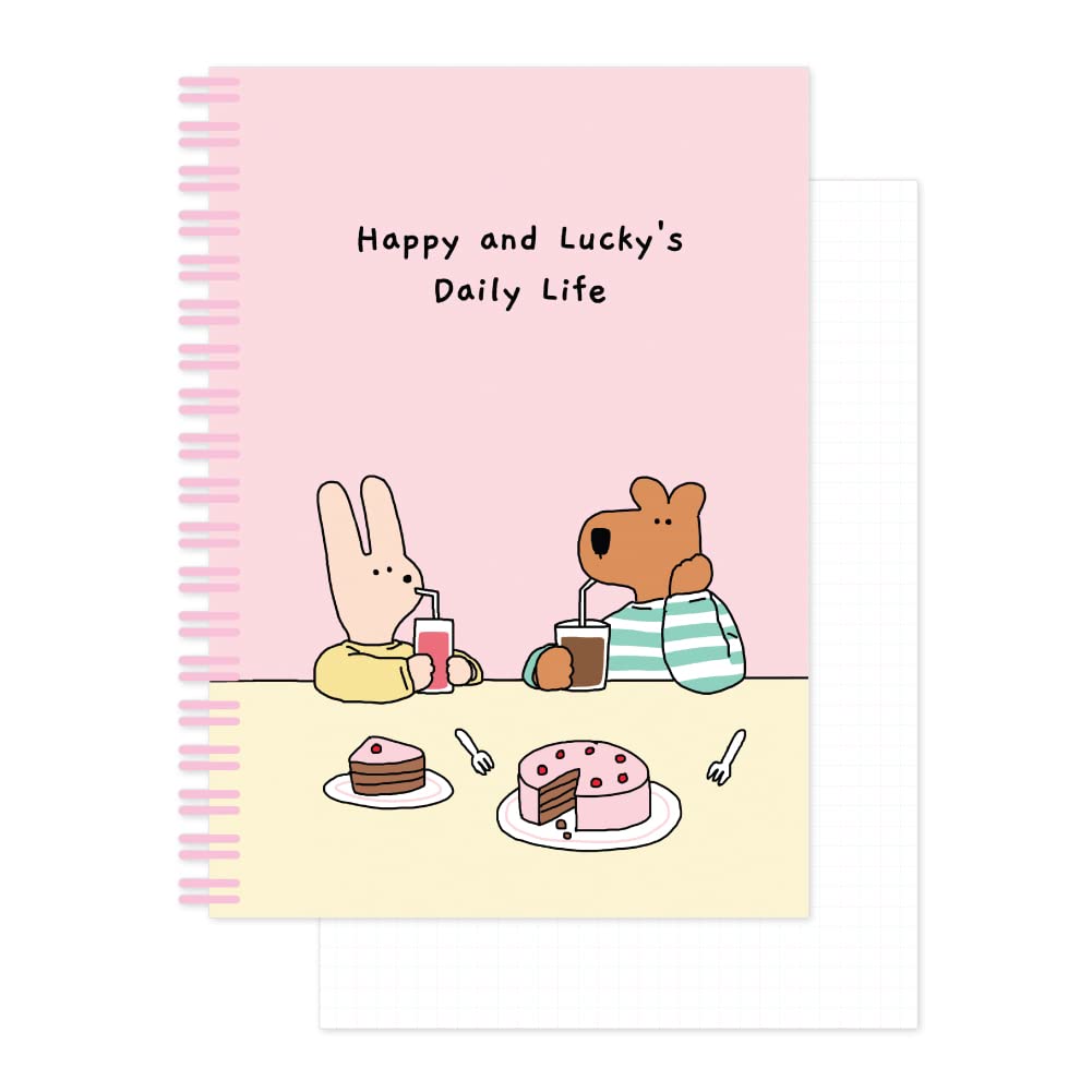 

Monolike Happy and Lucky Grid Spiral Dessert Hardcover A5 128 pages Notebook,