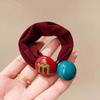Korean-Style Candy Color Letter Ball Hair Ties for Women - New Arrival 2026, Perfect for Buns