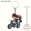 Cute Couple Motorcycle, 2D Flat Acrylic, Decoration, Suitable for Keychain, Backpack, Christmas, Halloween