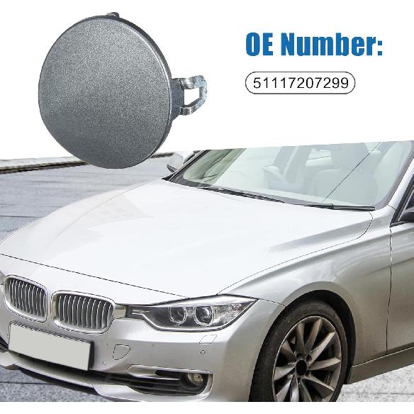 Car Towing Hook Eye Hole Cover 51117207299 Front Bumper Tow Hook Cover for BMW 328i 2009-2012 Gray