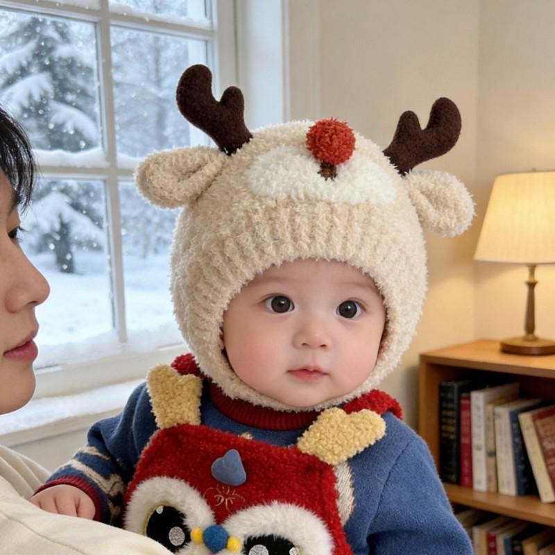 Knitted Baby Beanie Hat Toddlers Warm Ear Protection Winter Cap Unisex Infant