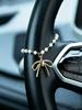 Pearl Bow Car Pendant Alloy Fashion Rearview Mirror Hanger Minimalist Auto Interior Decoration Universal Car Accessory