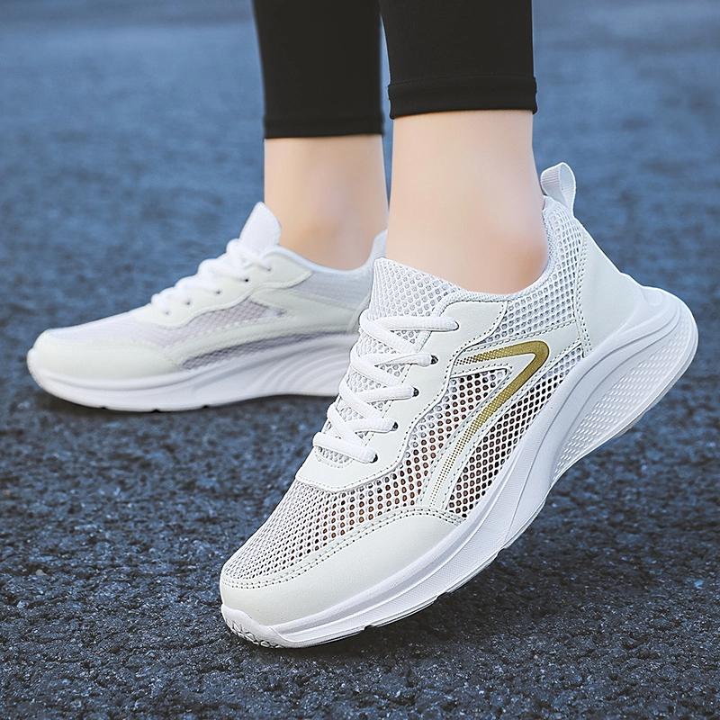 Casual Sports Shoes 2025 Summer Student Knitted Sports Shoes Women's Lightweight Thick Bottom Casual Single Shoes Fashionable