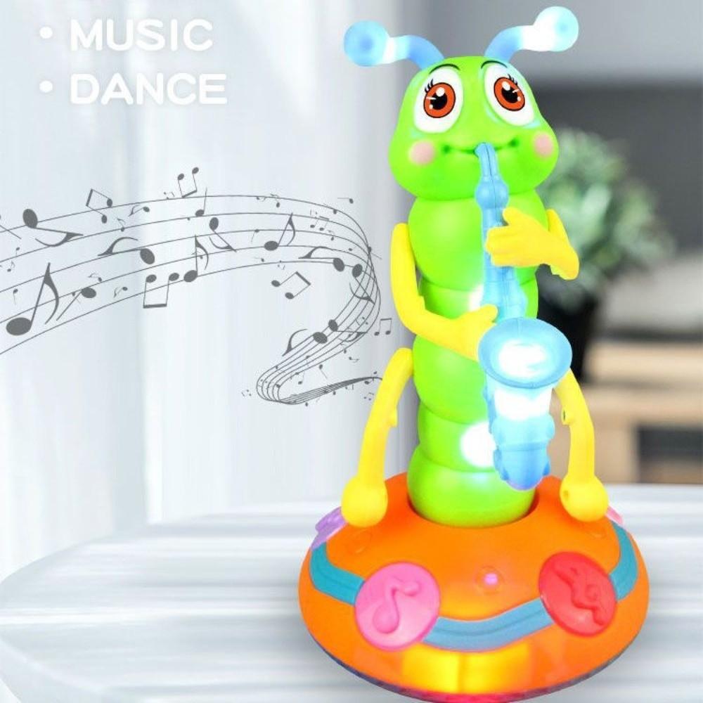 LED Saxophone Caterpillar Toy Plastic Dancing Caterpillar Toy Electric Music Toy  Halloween