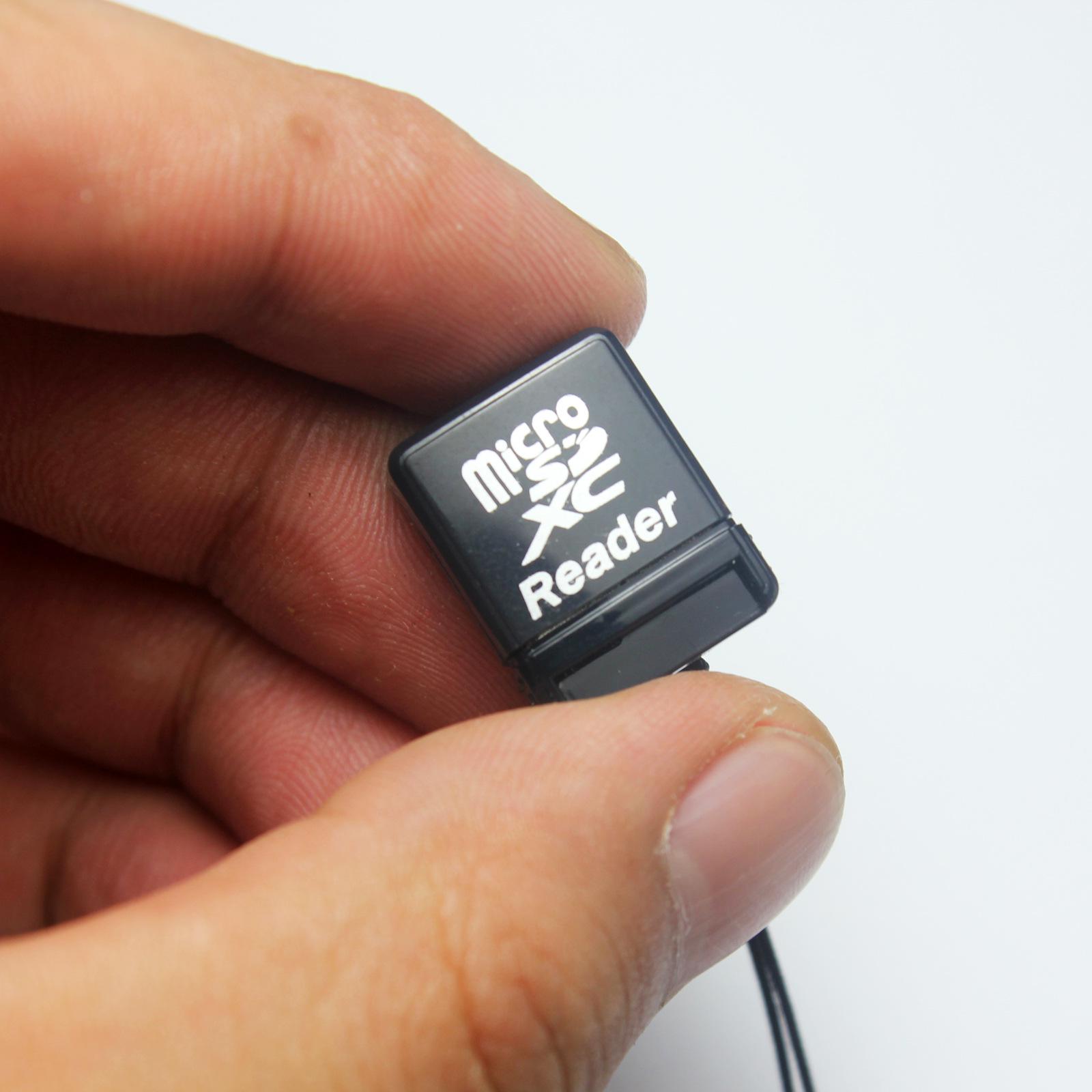 

TF Mini USB2.0 Зчитувач карт MicroSD для мобільних пристроїв та вбудованого сховища в автомобілі чорний