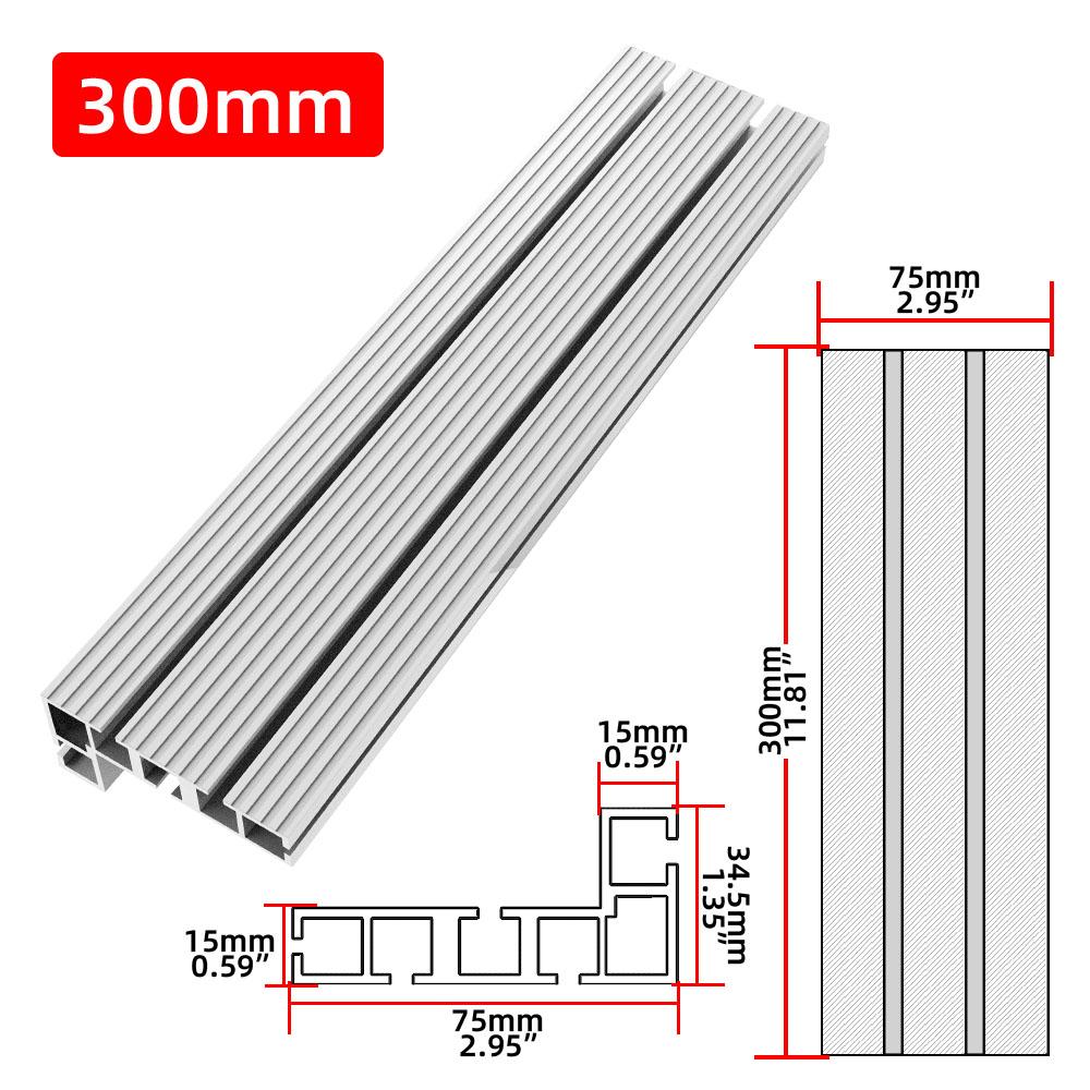 Aluminium Profile Fence 75 Type Miter Track T-track Backer 30-80CM Sliding Brackets T-Slot for Table Saw Woodworking Workbench
