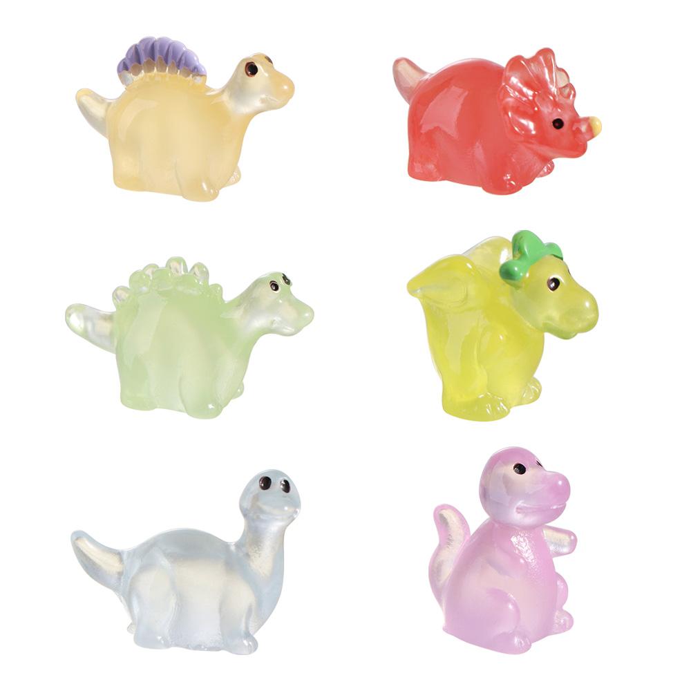 Cartoon Noctilucent Dinosaur Figurines Resin Crafts Micro Landscape Decoration  Desk Bonsai Decor