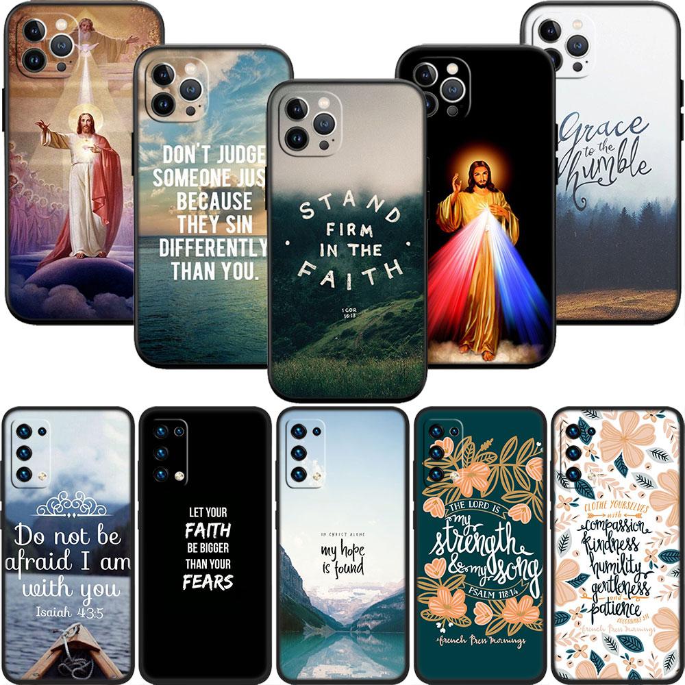 PP10 Bible Verse Jesus Soft Shell Phone Case for Samsung Galaxy S20 S21 S22 Ultra FE + Plus A21S A22 A24 A25 A26 A30 A30S A31