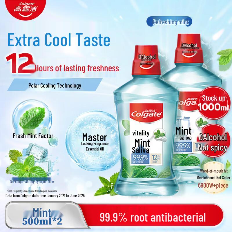 Colgate Fresh Mint Fluoride Mouthwash Twin Pack
