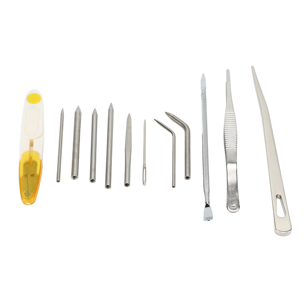 12Pcs Multifunctional Paracord Needles Set Stainless Steel Paracord Stitching Lacing Needles Smoothing Knotters Tool