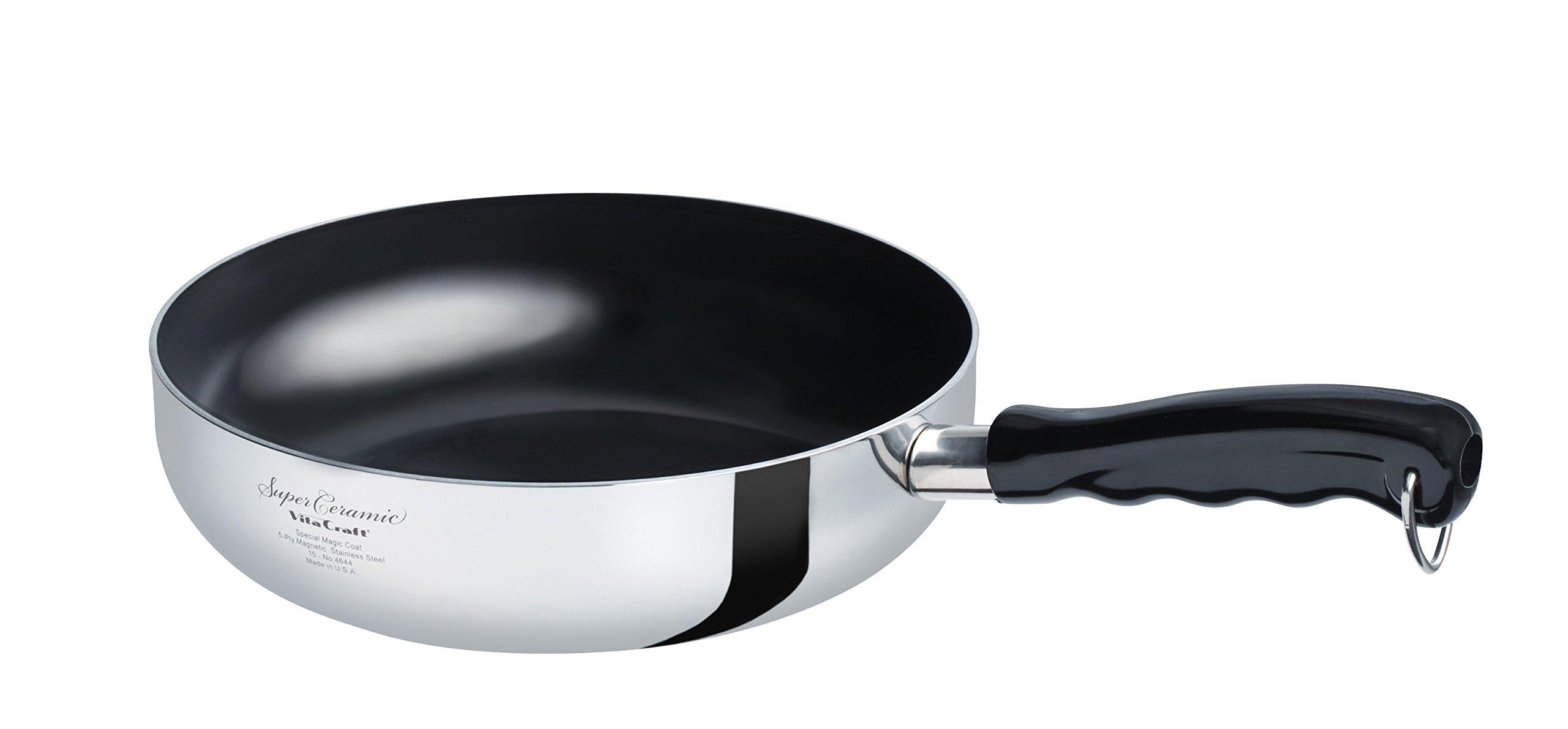 

Vitacraft Frying Pan Deep Super Ceramic Compatible with IH 4644 21.5cm срібний
