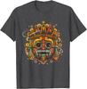 T-shirt Colorata Maschera Maya Azteca Uomo Casual Traspirante Grafica Maglietta Viaggio