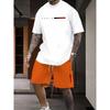 New Summer Men's Set Men's Street King T-Shirt Two-Piece Set Casual Wear Loose-Fit Crew Neck Beach Sports Set